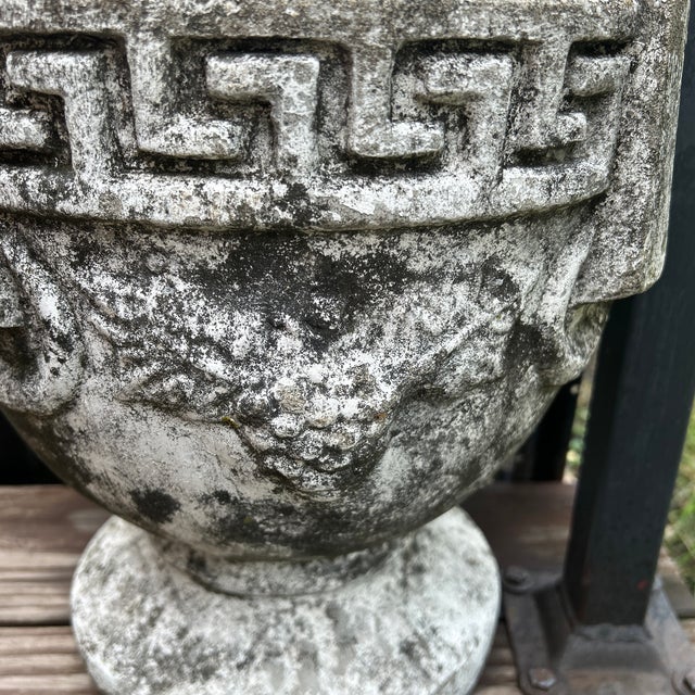 Mid 20th Century A Pair of Carden Planters With Vintage Greek Key and Grapevine Motif on Pedestal Foot For Sale - Image 5 of 12