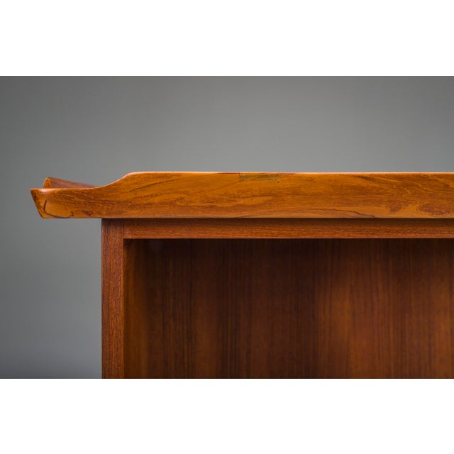 Mid-Century Danish Freestanding Teak Desk with Raised Lip Edge, 1960s For Sale - Image 14 of 18