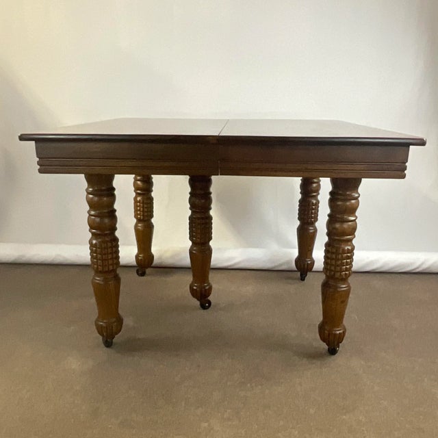 19th Century English Antique Oak Farmhouse Five-Legged Dining Table For Sale - Image 13 of 13