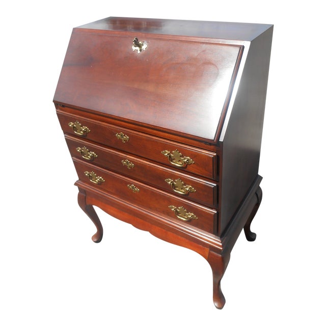 Vintage Pennsylvania House Queen Anne Style Solid Cherry Secretary Desk