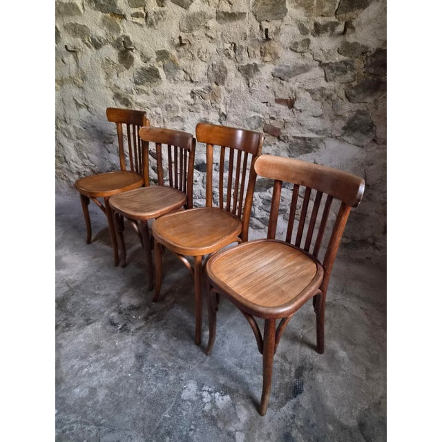 Vintage French Bistro Chairs by Mahieu & Guillaume, 1930s, Set of 4 For Sale - Image 16 of 18