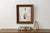 Small original abstract painting in a beautiful antique golden bronze frame. This geometric piece has a palette of pale...