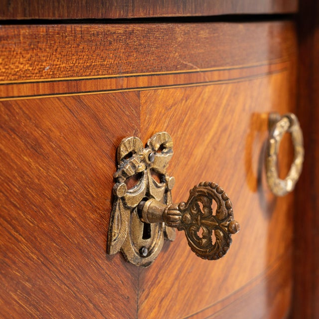 French 19th Century France Rich Mahogany Petite Marble-Top Side Table For Sale - Image 3 of 11
