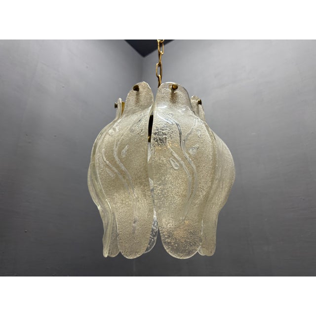 Italian Murano Glass Pendant Light with Sculptural Glass Shade, 1970s For Sale - Image 10 of 13