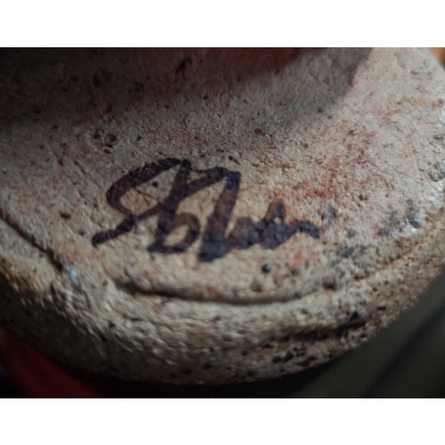 Mid-Century Modern Studio Art Pottery Vase in Japanese Style, Signed Illegibly For Sale - Image 12 of 12