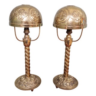Bronze and Brass Table Lamps, 1890s, Set of 2 For Sale