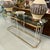 Art Deco Vintage Charles Hollis Jones Style Clear Acrylic and Brass Console Table For Sale - Image 3 of 12