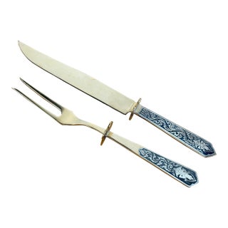 Vintage Siam Bronzeware Carving Set For Sale