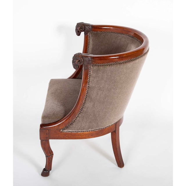 Early 19th Century Pair of French Mahogany Armchairs With Rams Heads Attributed to Jacob Desmalter For Sale - Image 13 of 13