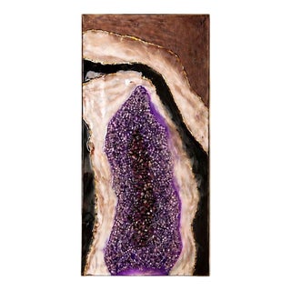 Violet Halo Illuminated Wall Art in Amethyst and Quartz by Sev Art Gallery For Sale
