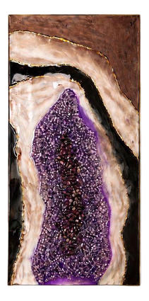 Violet Halo Illuminated Wall Art in Amethyst and Quartz by Sev Art Gallery