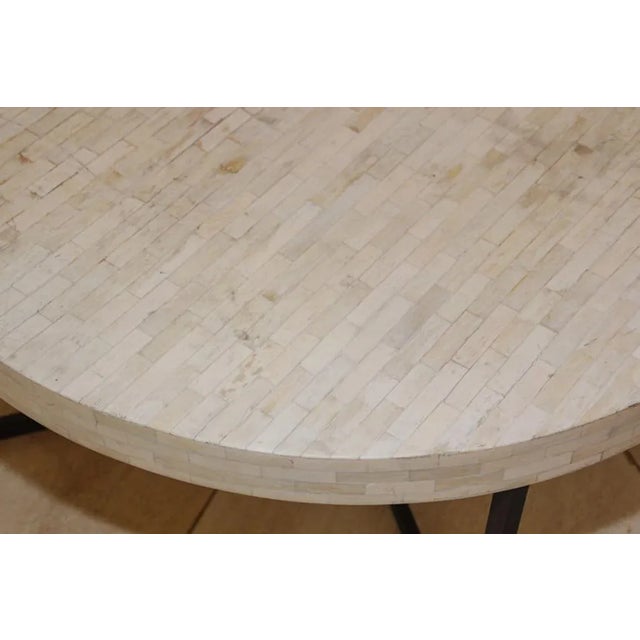 Contemporary White Bone Inlay Round Table For Sale - Image 9 of 12
