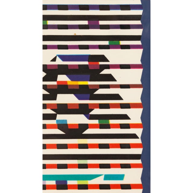 Modern Yaacov Agam - Colorful Polygraph 1970s Signed Serigraph on Paper 22/30 Framed For Sale - Image 3 of 6