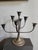 Boho Chic Decorative Brass Candlelabra With Six Flared Arms For Sale - Image 3 of 11