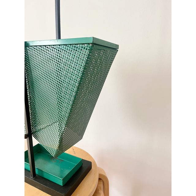 1950s Vintage Green and Black Metal Umbrella Stand, 1950s For Sale - Image 5 of 12