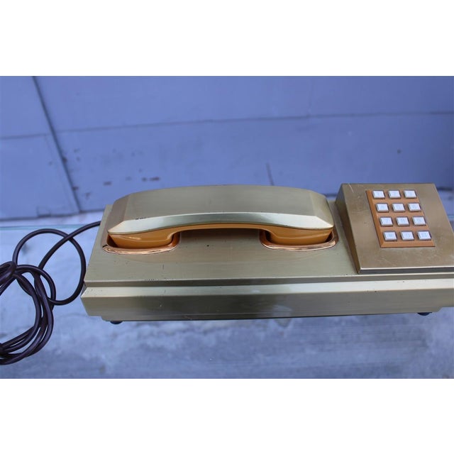Vintage Rectangular Brass Telephone, 1970s For Sale - Image 3 of 10