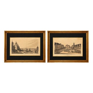 Landscapes, 20th Century, Engravings, Set of 2 For Sale