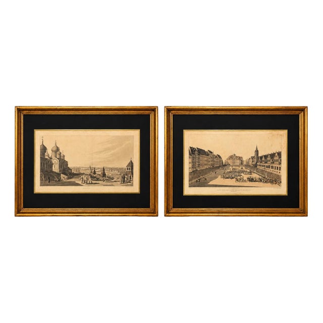 Landscapes, 20th Century, Engravings, Set of 2 For Sale