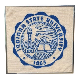 Vintage Indiana State University Needlepoint For Sale