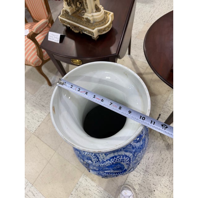 Qing Qianlong Chinese 19th Century Porcelain Floor Vase Signed 36in For Sale - Image 10 of 10