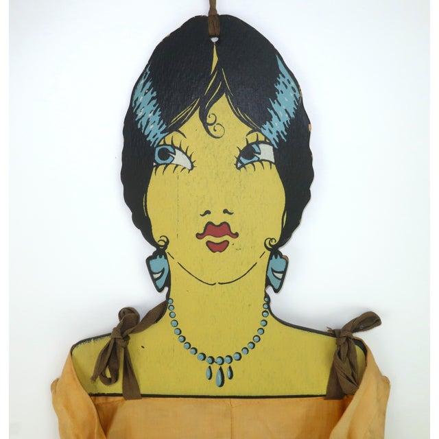 Oh lovely laundress! 1920's Don Shasteen Studios hand painted hanging laundry bag featuring an art deco lady. Don Shasteen...