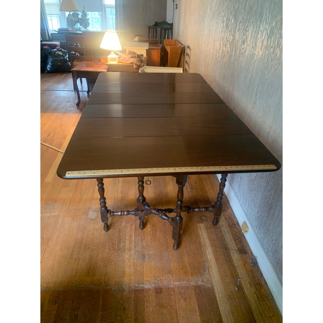 Vintage Solid Wood Dining Table For Sale In New York - Image 6 of 6