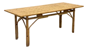Dining Table in Wicker and Bamboo, 1970s