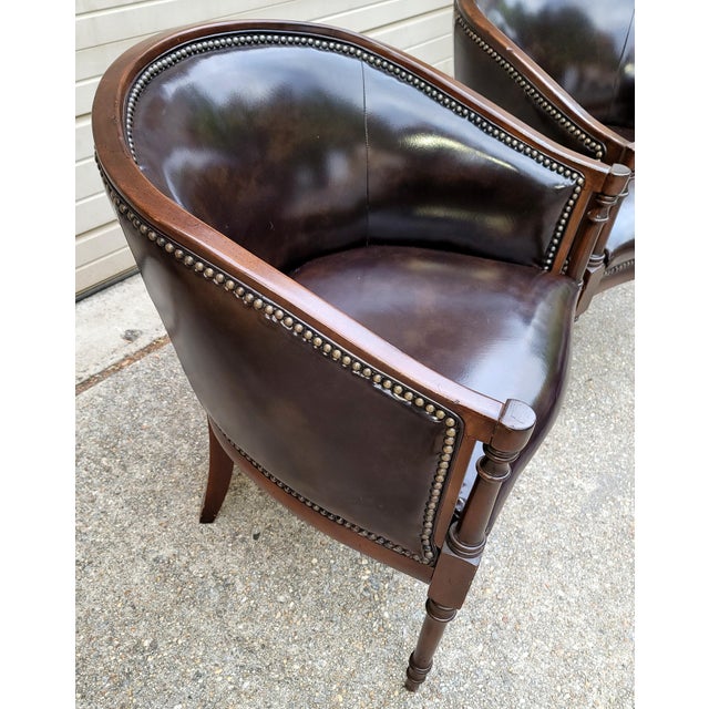 Pair of Vintage Kimball Furniture Regency Style Patent Leather Tub