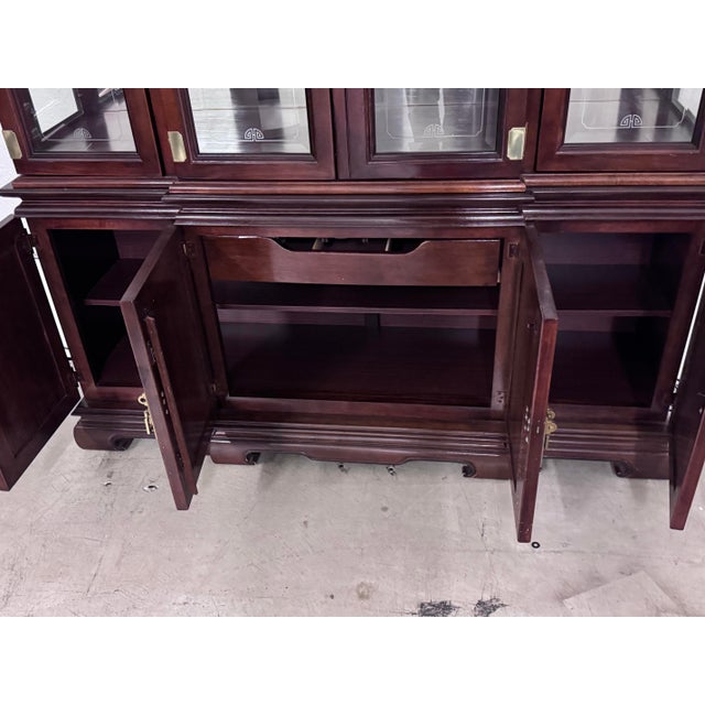 Wood Circa 1996 Universal Furniture Imperial Dynasty Oriental Style Display Cabinet For Sale - Image 7 of 12