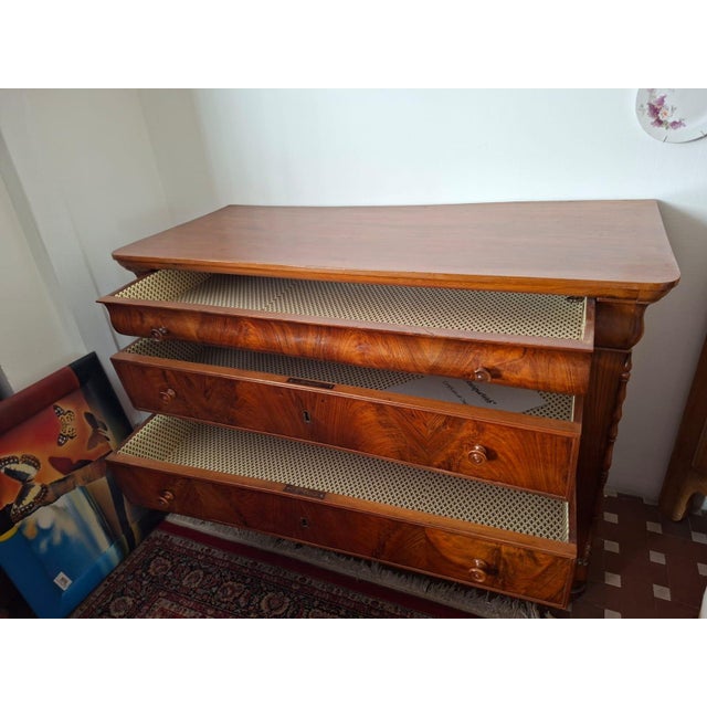 Chest of Drawers in Walnut, 1890 For Sale - Image 4 of 18