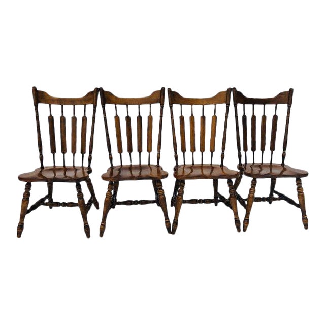 Vintage Temple Stuart Rockingham Solid Hard Rock Maple Cattail Back