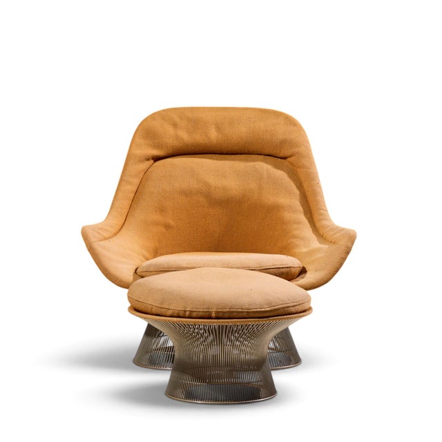 Warren Platner for Knoll Mid Century Easy Lounge Chair and Ottoman The chair measures: 40.25 wide x 36 deep x 39.25 high,...