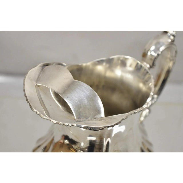 Mid 20th Century Vintage Lancaster Rose by Poole 401a Epca Silver Plated Water Pitcher For Sale - Image 5 of 11
