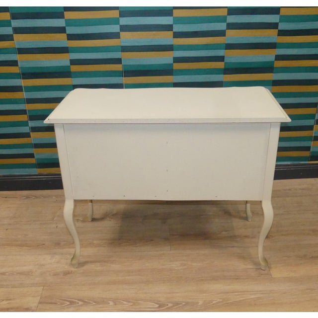 Cream Chippendale White Gold Three Drawers Chest of Drawers, 1960s For Sale - Image 8 of 12