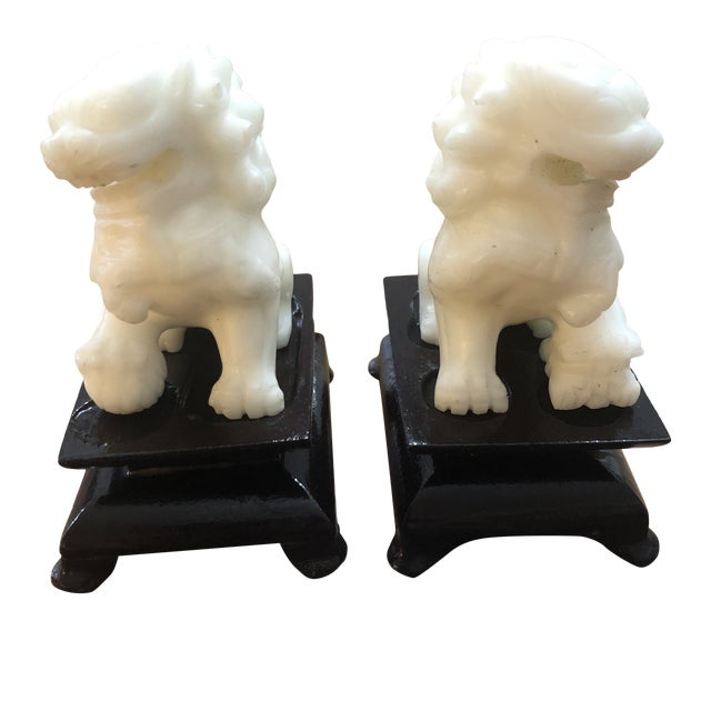 Vintage Miniature Soapstone Foo Dogs on Stands a Pair Chairish