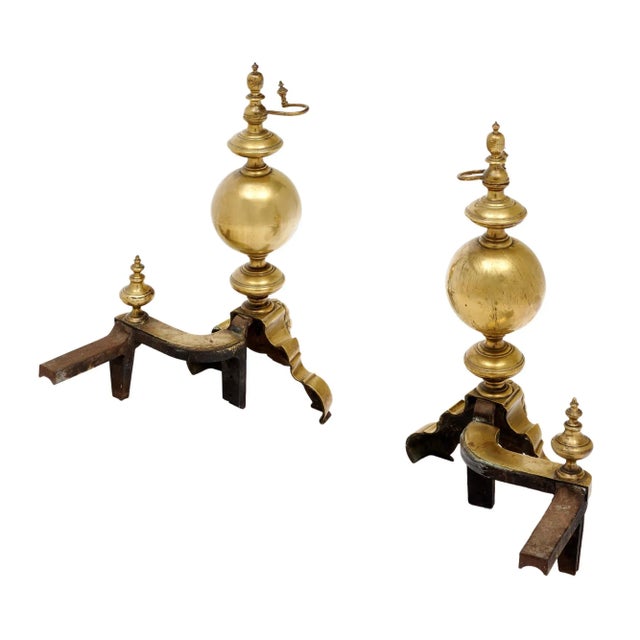 French Antique Bronze “Beethoven” Andirons For Sale - Image 4 of 9