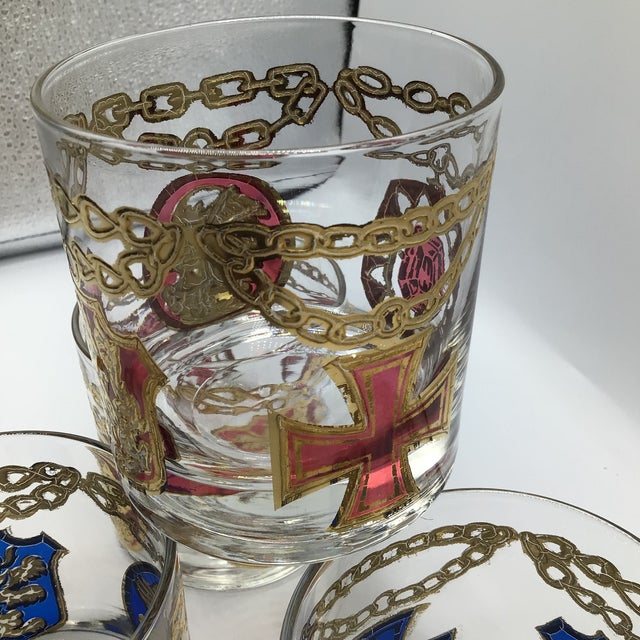 Georges Briard George’s Briard Medallion Rocks Glasses-Set of 4 For Sale - Image 4 of 12