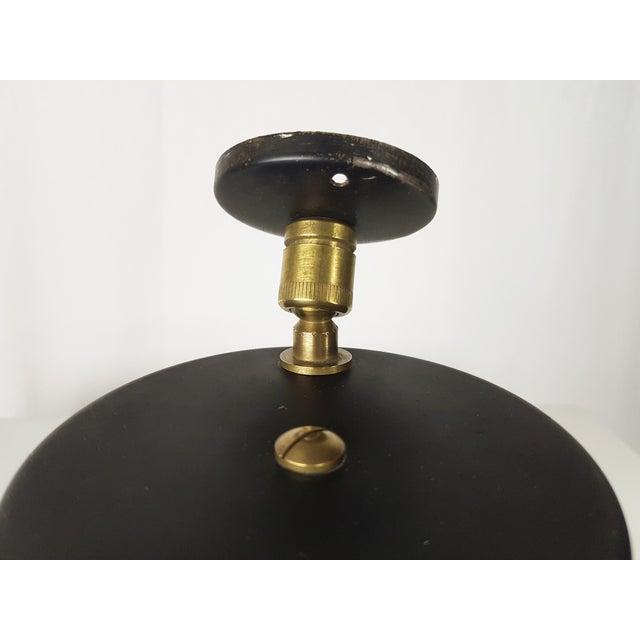 Italian Black Aluminum & Brass Adjustable Spot Lights, 1950s, Set of 2 For Sale - Image 4 of 12