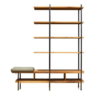 Bronze and American Walnut Interval Bookshelf by Ahser Israelow For Sale