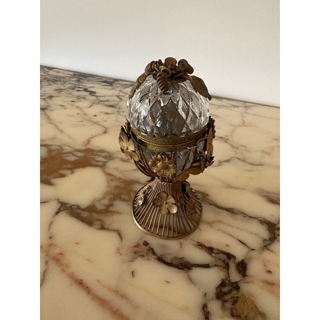 Mid 20th Century Vintage Crystal and Gilt Bronze Hollywood Regency Table Lighter For Sale - Image 5 of 12