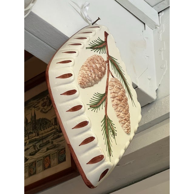 Traditional Vintage Ceramic Pinecone Mold Baking or Christmas/ Fall Wall Hanging For Sale - Image 3 of 3