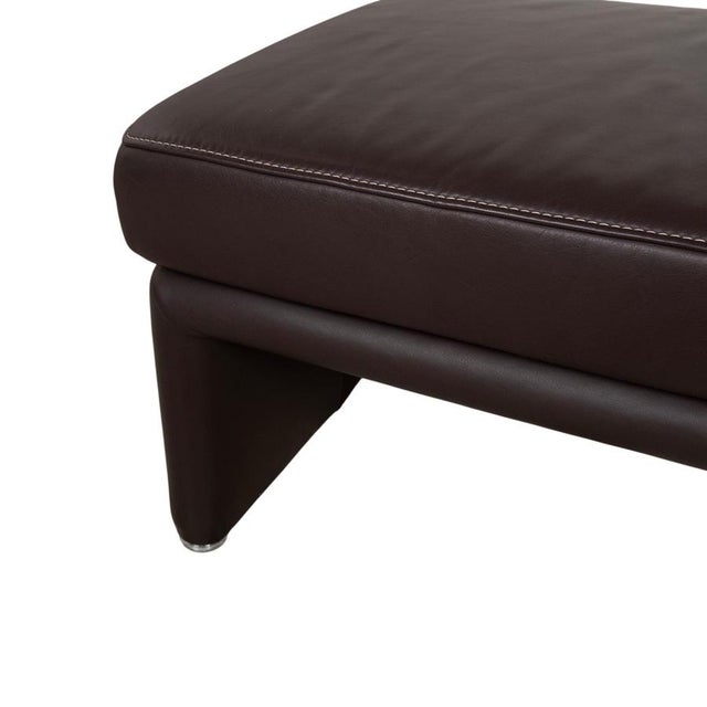 Modern Raoul Ottoman in Brown Leather from Koinor For Sale - Image 3 of 8