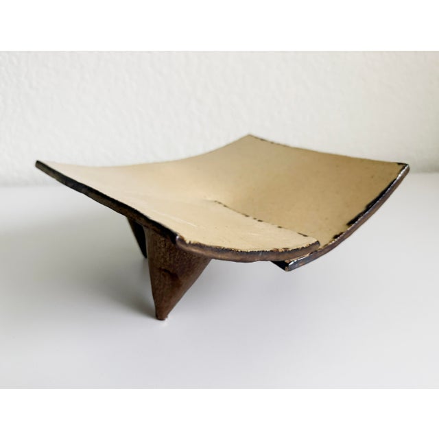 Postmodern Raku Footed Vide Poche For Sale - Image 4 of 8