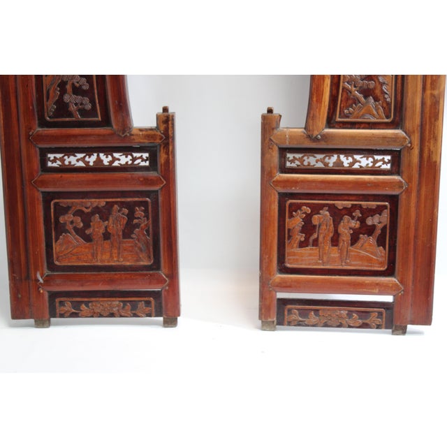 1940s Carved Scenic Wall Art / Panel Set Wisdom Harmony and Prosperity For Sale - Image 5 of 18