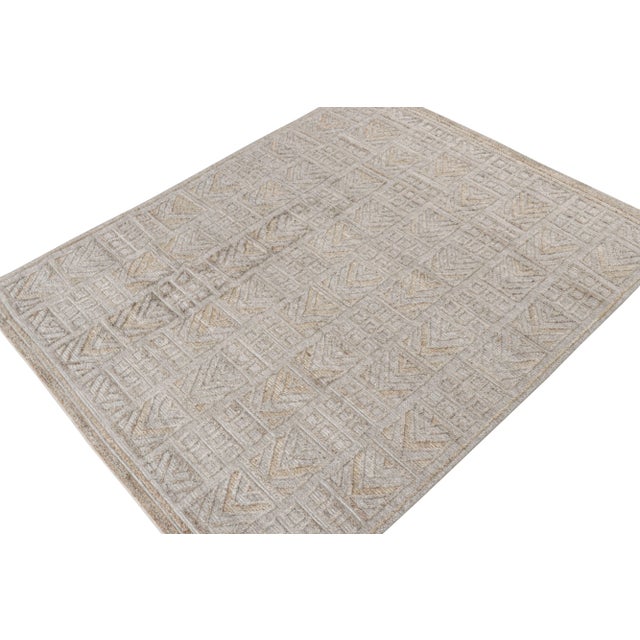 Rug & Kilim Rug & Kilim’s Scandinavian Rug Indoor/Outdoor Rug With Gray Geometric Pattern - 8'x10' For Sale - Image 4 of 7