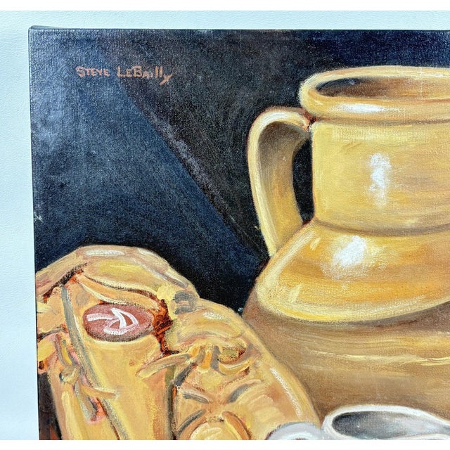 Late 20th Century Large Signed Steve LeBailly Original Oil – "Americana Still Life" For Sale In Portland, OR - Image 6 of 10