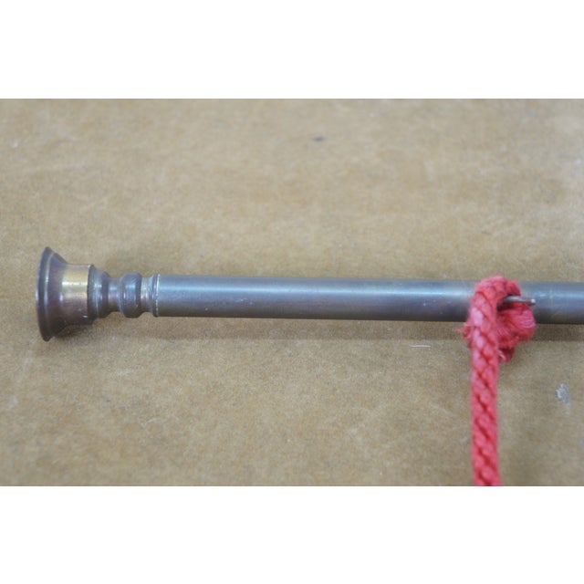 20thC English Brass & Copper Fox Hunting Coach Bugle Horn Trumpet 27" For Sale - Image 6 of 14