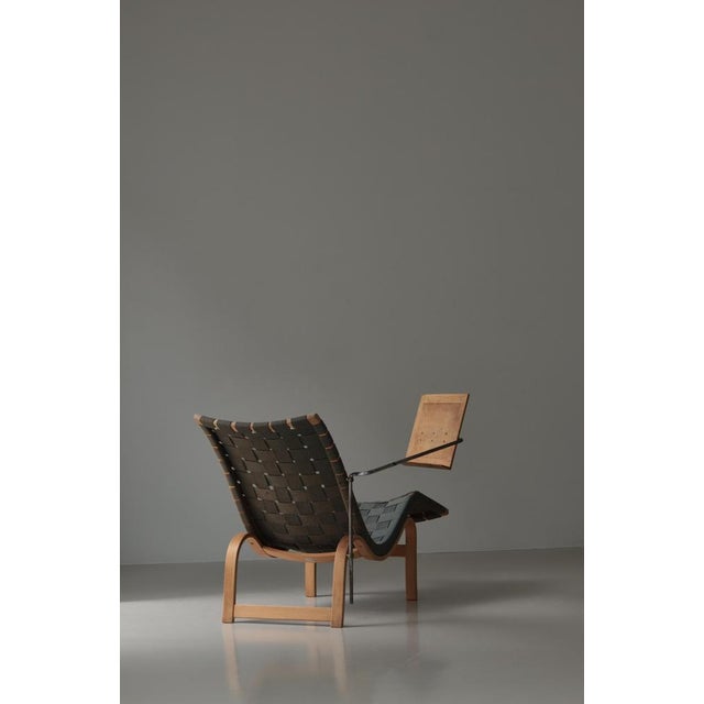 Blue Early No. 36 Chaise Longue in Blue Webbing and Beech attributed to Bruno Mathsson, 1939 For Sale - Image 8 of 18