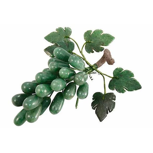 Green Carved Stone 8" Grape Cluster For Sale In Chicago - Image 6 of 6