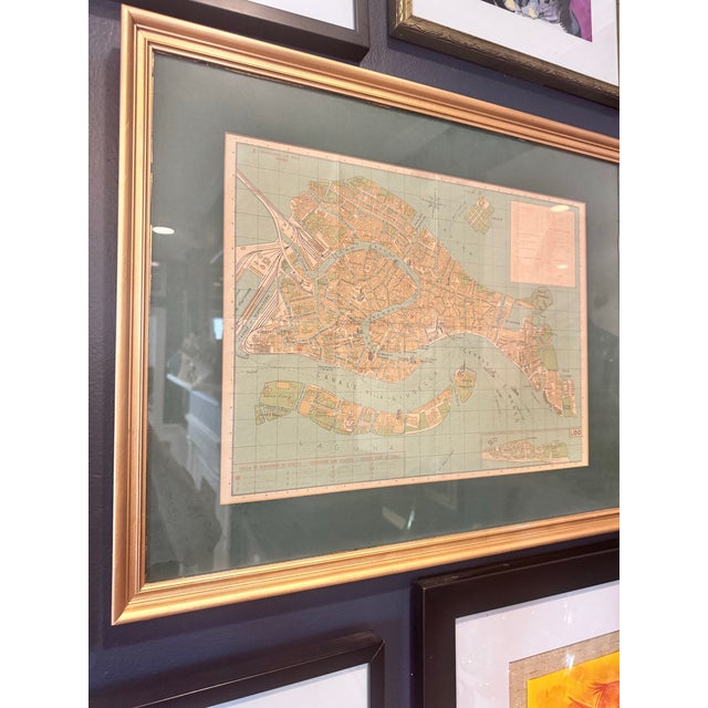 Vintage Framed Map of Venice Italy For Sale In Charleston - Image 6 of 12